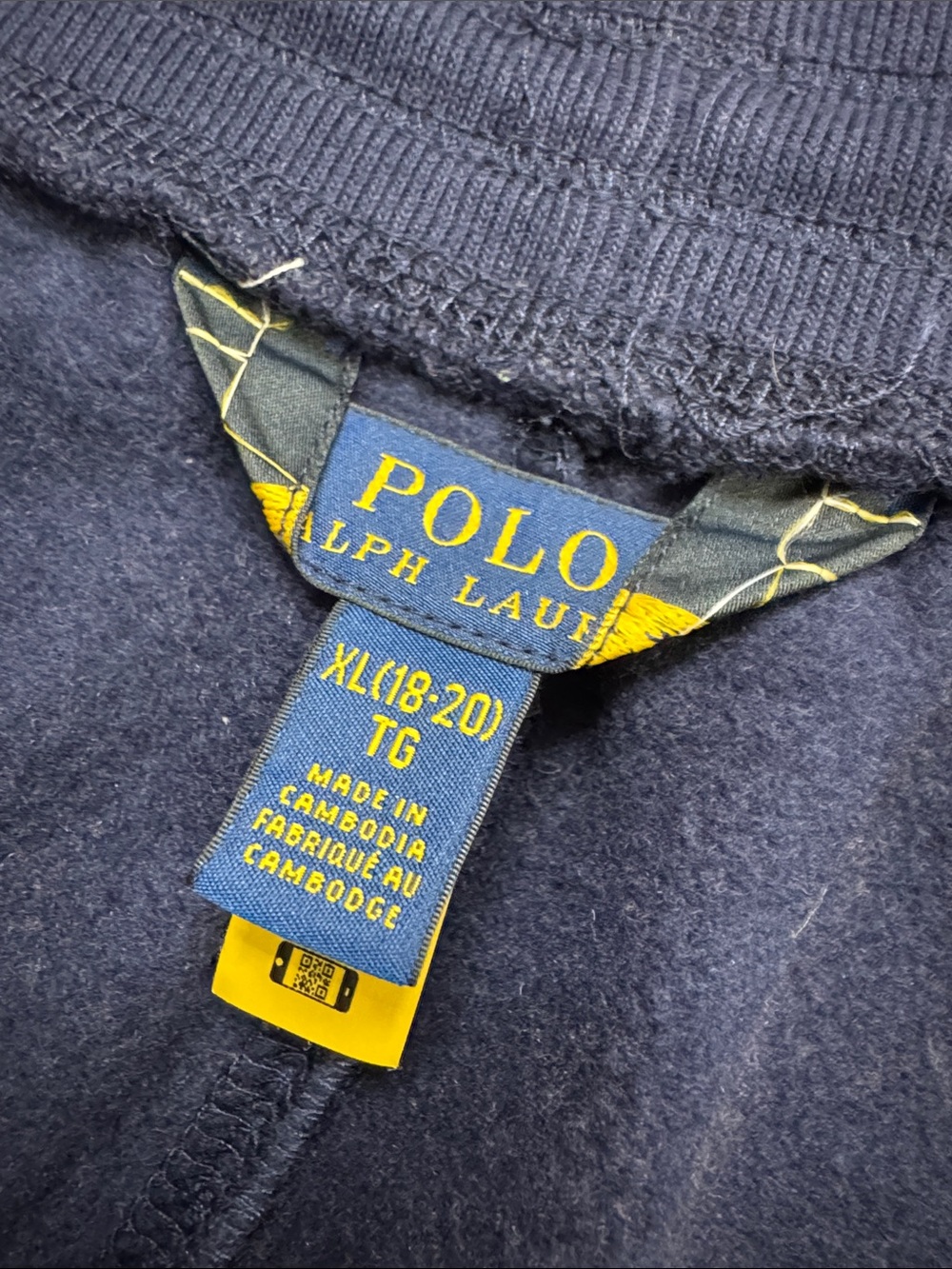 Polo by Ralph Lauren Navy Sweat Shorts with Multicolor Logo EUC XL - Picture 11 of 11